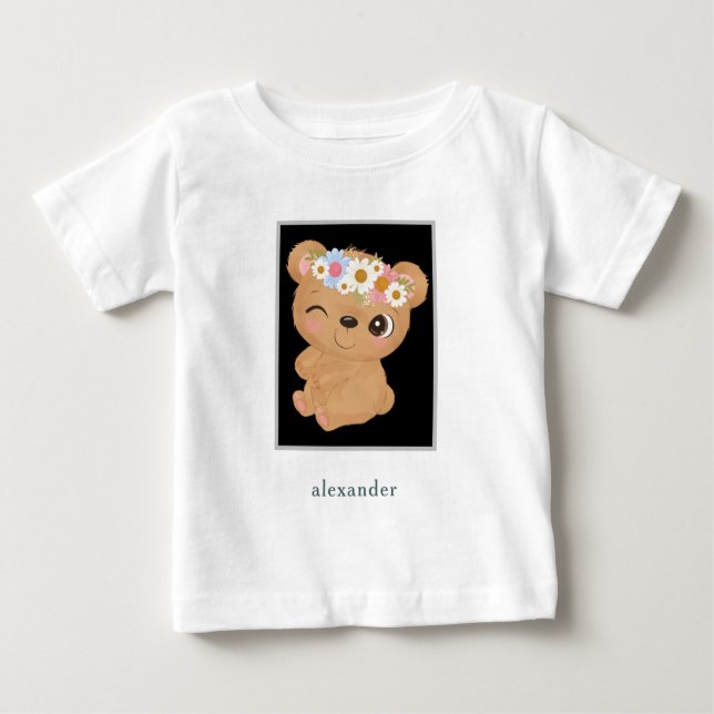 Personlig Adsible Baby Bear T Shirt (Framsida)