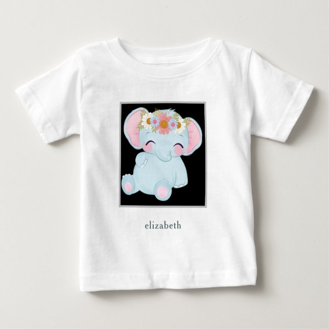 Personlig Adsible Baby Elephant T Shirt (Framsida)