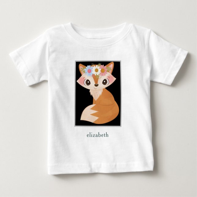 Personlig Adsible Baby Fox T Shirt (Framsida)