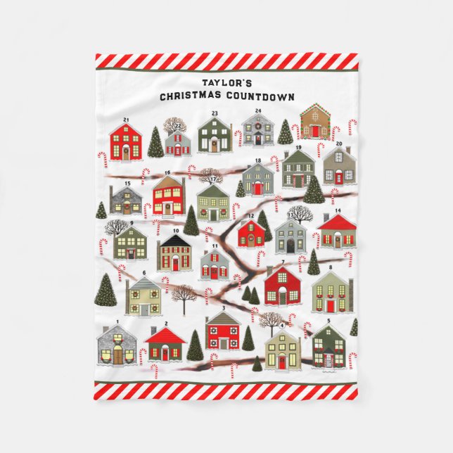 Personlig adventskalender förvaring fleecefilt (Framsidan)