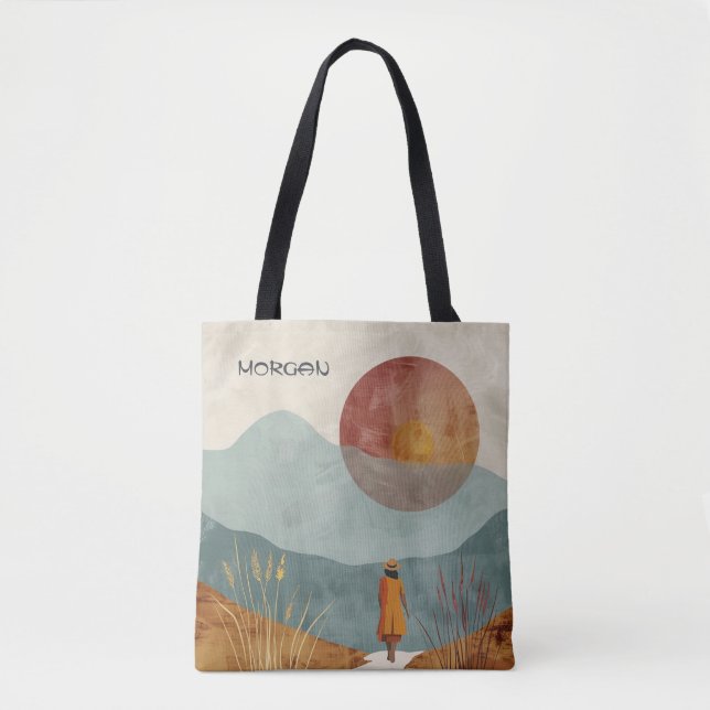 Personlig Aesthetic Tote Bag - Anpassat namn Tygkasse (Framsida)