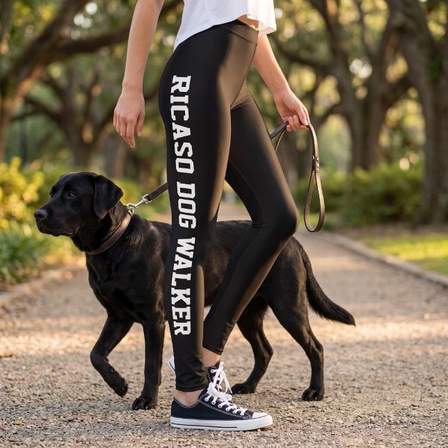 Personlig affärsinformation skräddarsydd leggings (Personalized Business Info Custom Made Leggings by Ricaso - Ideal for dog walking business and more)