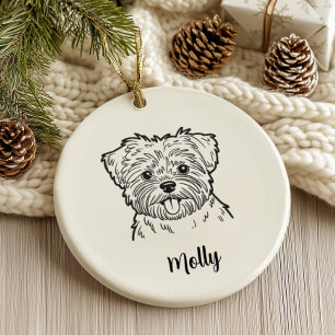 Personlig Affenpinscher Hund Jul Julgransprydnad Keramik