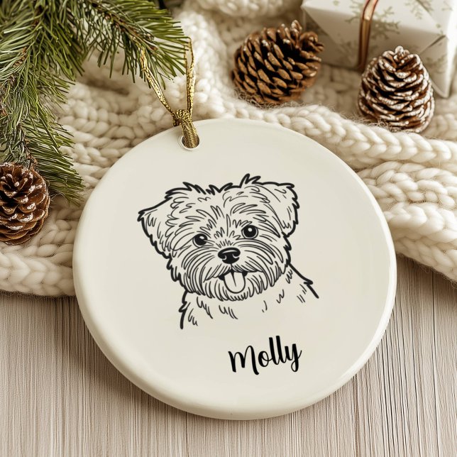 Personlig Affenpinscher Hund Jul Julgransprydnad Keramik (Skapare uppladdad)