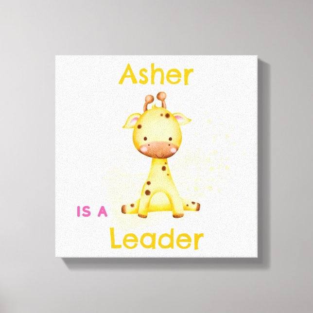 Personlig Affirmations Nurseries Dekor | Giraff Canvastryck (Framsida)