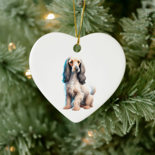 Personlig Afghanhund Valp Hund Julgransprydnad Keramik