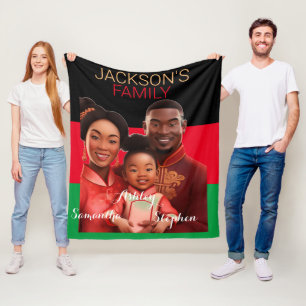 Personlig african American family,Black Historik Fleecefilt