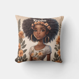 Personlig African American Girl Pillow Kudde
