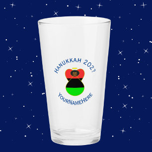 Personlig afrikansk diaspora ängel Hanukkah-flagga Glaskopp