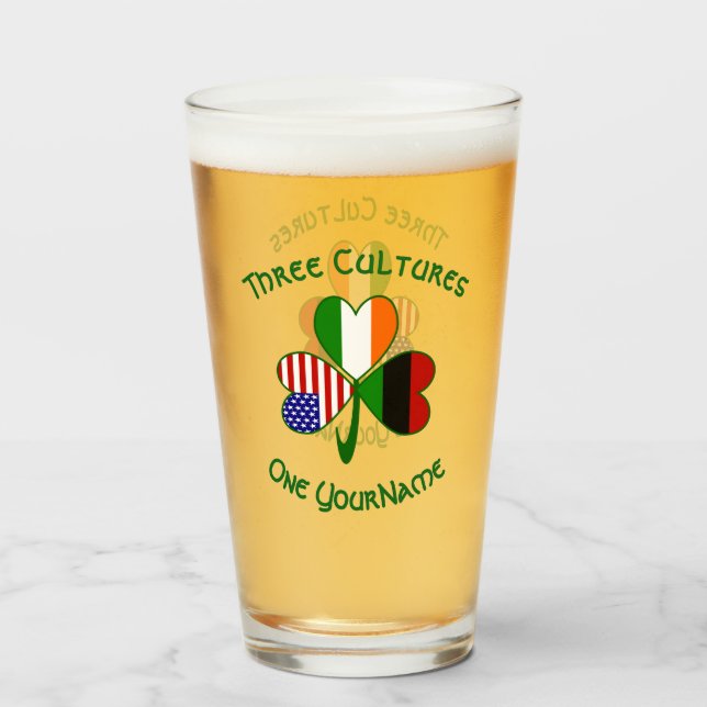 Personlig afrikansk diaspora Shamrock-dricksglas Glaskopp (Framsida fylld)