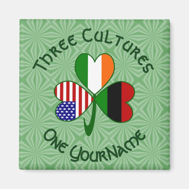 Personlig afrikansk diaspora Shamrock  Magnet (Framsidan)