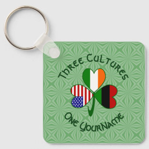 Personlig afrikansk irländsk amerikansk shamrock nyckelring