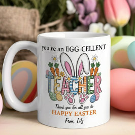 Personlig Ägg-cellent Lärare Tacksamhetspresent Kaffemugg
