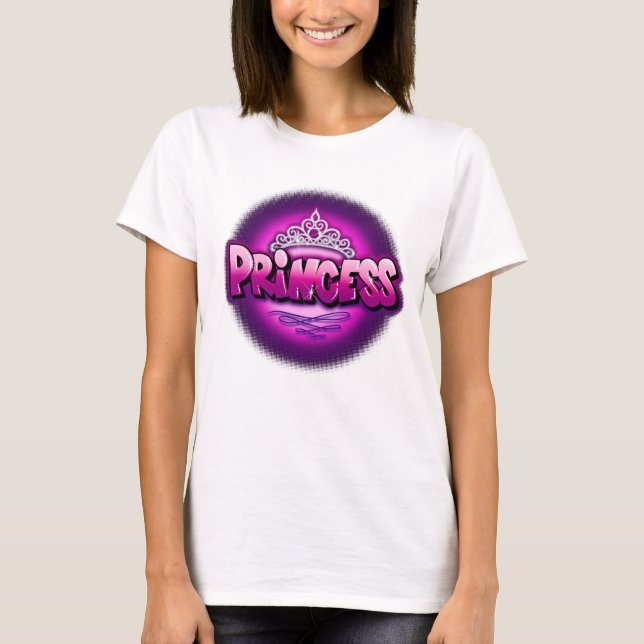 Personlig Airbrush princess design T-Shirt (Framsida)