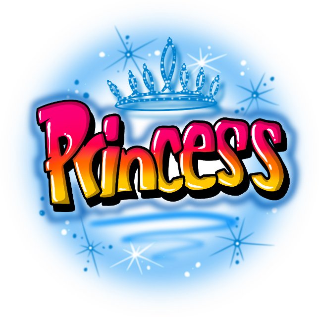 Personlig Airbrush princess design T-Shirt (Skapare uppladdad)