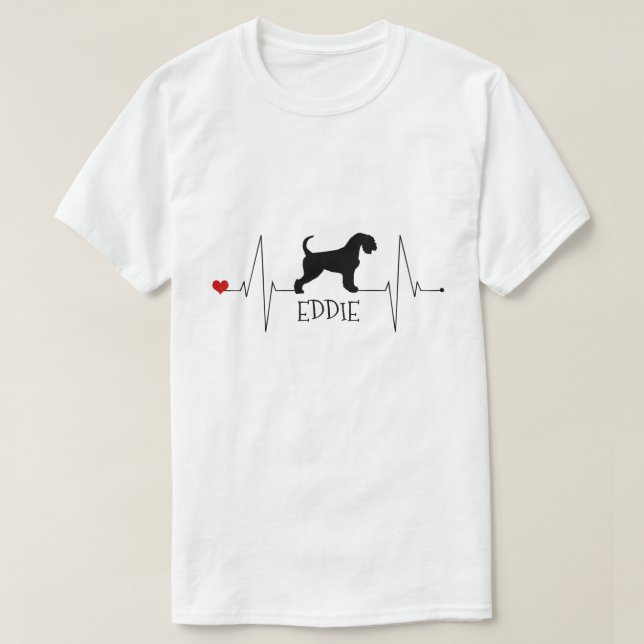 Personlig Airedale Kärlek Mitt Hund hjärtslag T Shirt (Design framsida)