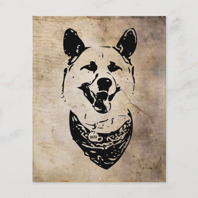 Personlig Akita | hund födelsedagskort Flygblad (Framsidan)
