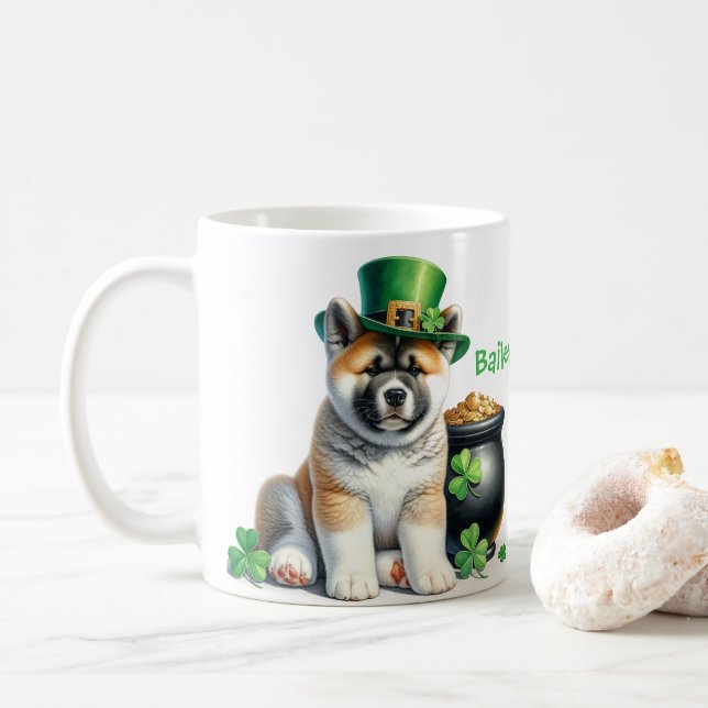 Personlig Akita St. Patricks dag Kaffe Mugg (Med munk)