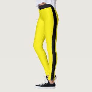 Personlig Aktiv Kvinnor Söt Gul Svart Randig Leggings