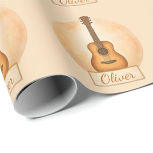 Personlig akustisk gitarr för musikkärlekare med n presentpapper