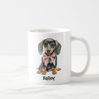 Personlig akvarell Dachshund Hund Koxettbåge Kaffemugg