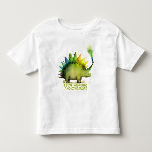 Personlig akvarell dinosaur t-shirt (Framsida)
