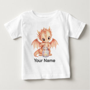 Personlig akvarell Drak Stjärnstoft Burk T Shirt