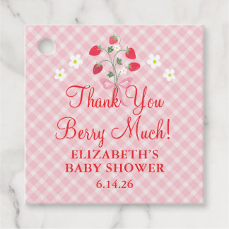 Personlig Akvarell Jordgubbs Baby Shower Gåvor Etiketter
