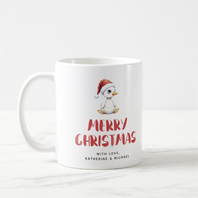 Personlig akvarell julgåsanka  kaffemugg (Vänster)