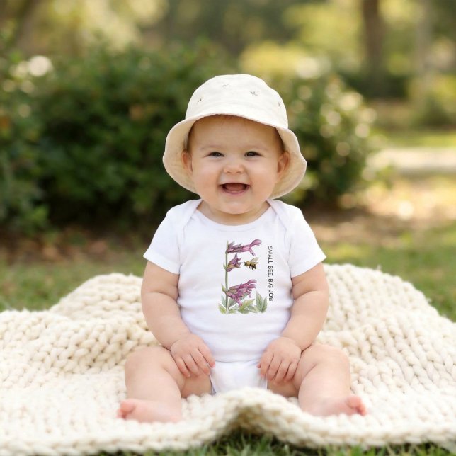 Personlig akvarell liten bi t shirt (Personalized Little Pollinators Small Bee Baby Bodysuit)
