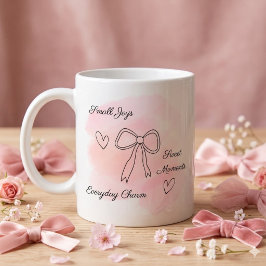 Personlig akvarell Rosa Coquette-mugg Kaffemugg
