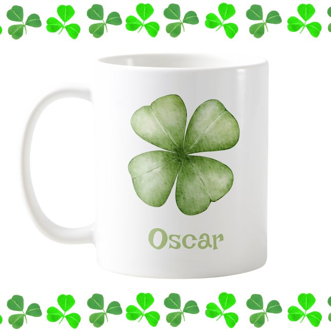 Personlig akvarell Shamrock Kaffemugg (Skapare uppladdad)