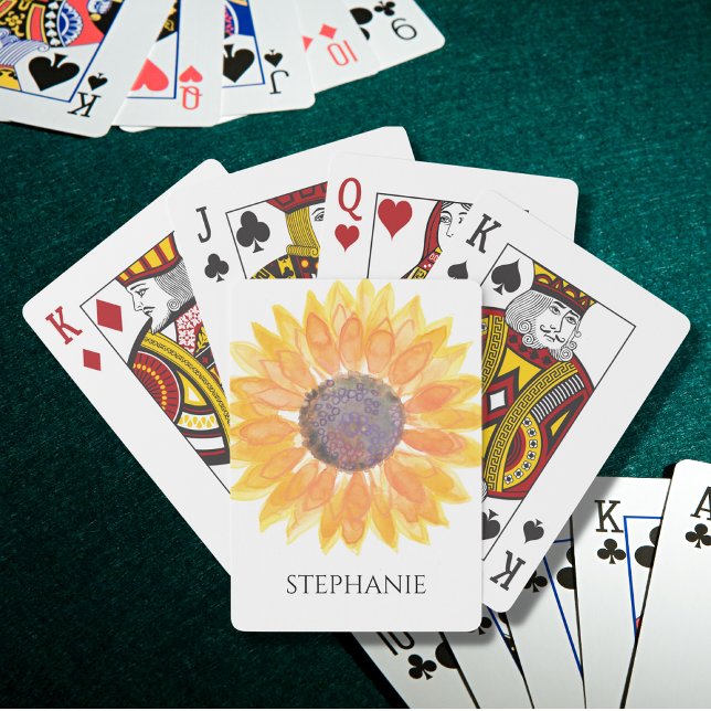 Personlig akvarell solros casinokort (Skapare uppladdad)