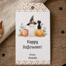 Personlig akvarell spök svart katt Halloween