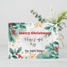 Personlig akvarell “Tidings of Comfort & Joy” Inbjudningar