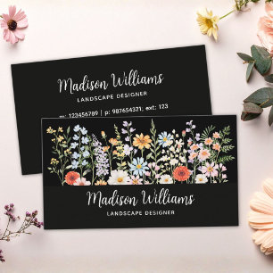 Personlig Akvarell Vild Blomma Blommig Elegant Visitkort