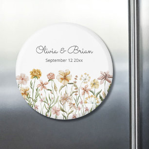 Personlig akvarell vildblommässlätt blomster magnet