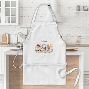 Personlig akvarell vintage vildblomsäng förkläde