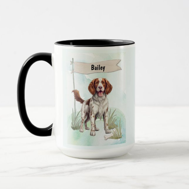 Personlig akvarell Welsh Springer Spaniel hund Mugg (Vänster)