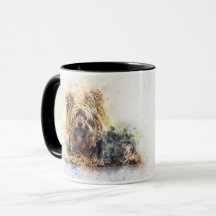 Personlig akvarell Yorkshire Terrier kaffe