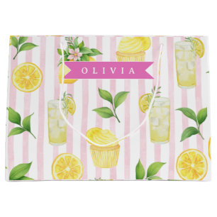 Personlig akvarelllemonadcupcake-randig