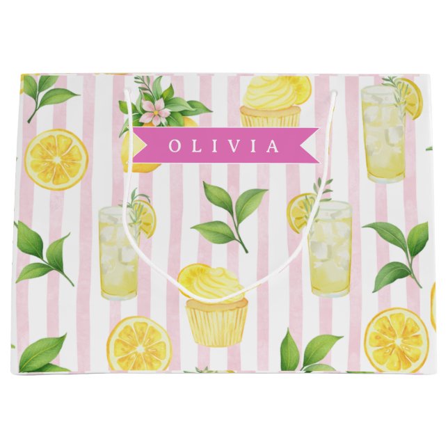 Personlig akvarelllemonadcupcake-randig (Framsidan)