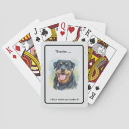 Personlig akvarellporträtt av husdjur Rottweiler Casinokort