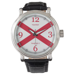 Personlig Alabama Statlig flagga Watch Design Armbandsur