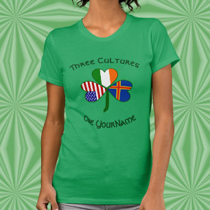 Personlig Åland Irland USA Shamrock Damtröja T Shirt