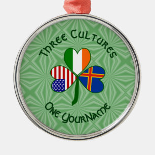 Personlig Ålands-öarnas Shamrock Julgransprydnad Metall