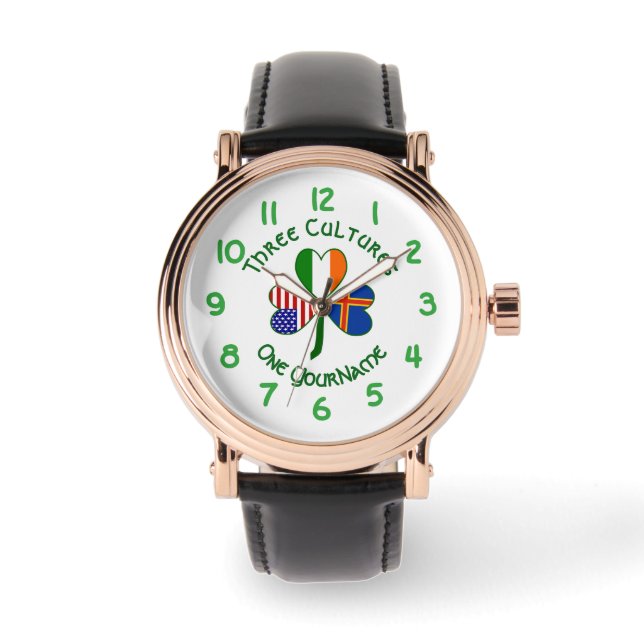 Personlig Ålands Shamrock Herr  Armbandsur (Framsida)