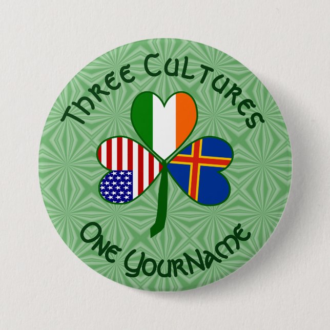 Personlig Ålandsöarna Shamrock Knapp (Framsida)