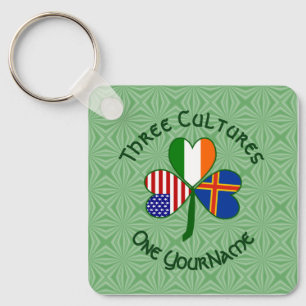 Personlig Ålandsöarna Shamrock Metall Nyckelring