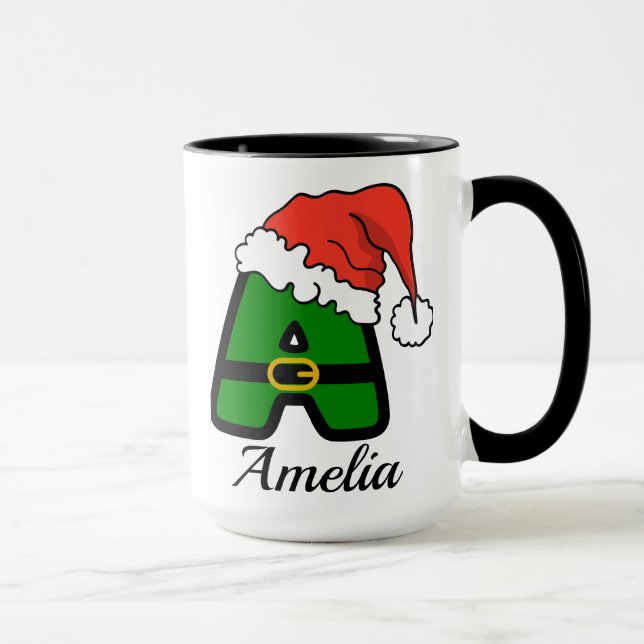 Personlig alfabet 'A' julkaffekopp Mugg (Höger)